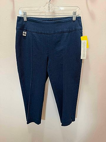 Lisette Women's Denim Front Seam Capri in Dark Blue (view 2)