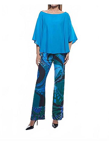 Julian Chang Leslie Wide Leg Pants in Aquatic (view 2)
