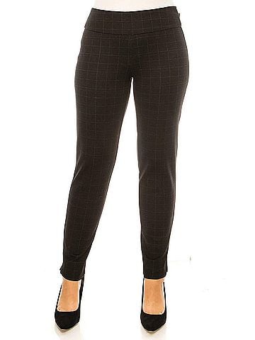 Zac & Rachel Figure-Defining Slim Ankle Pull On Pants in Black/White/Red (view 2)