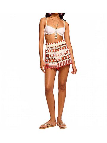 Ramy Brook Cordelia Crochet Mini Short in Beige (view 2)