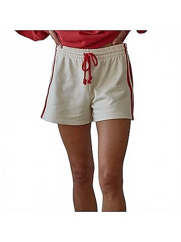 By Together The Brooke Lounge Shorts in Ecru/Red (view 2)
