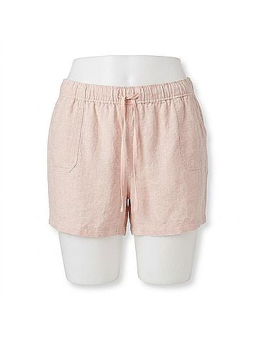 Eddie Bauer Women's Hemplify Beach Pull Shorts - Plus in Pale Pink (view 1)