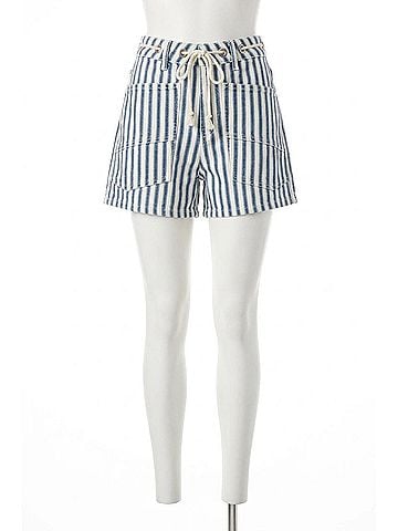Bayeas Tasmin High Rise Shorts in White And Blue (view 1)