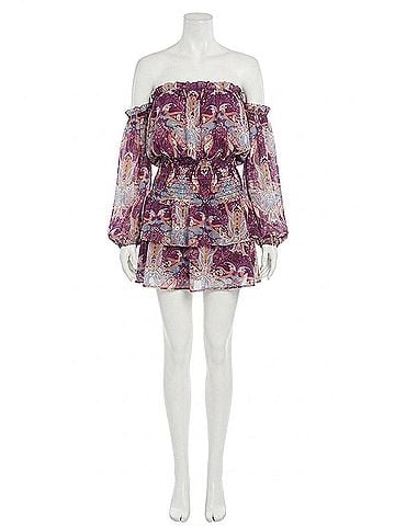 Blue Life Gabriela Off-Shoulder Romper in Wild Ginger Paisley (view 1)