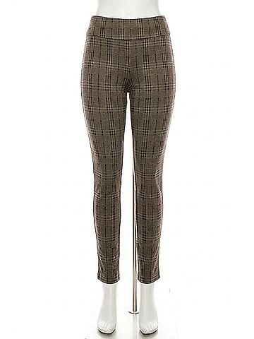 Zac & Rachel Figure Defining Slim Ankle Pull On Pants in Stone Black (view 1)