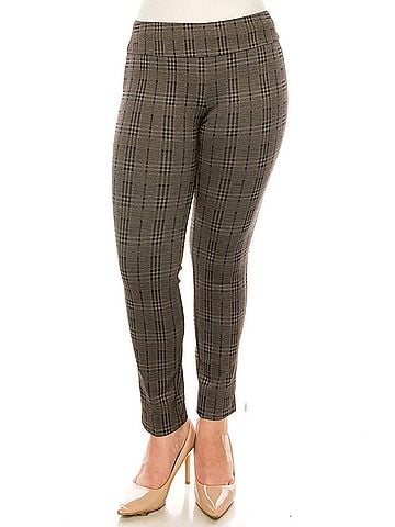 Zac & Rachel Figure Defining Slim Ankle Pull On Pants in Stone Black (view 2)