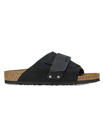 Birkenstock Women's Kyoto Nubuck Leather/Suede Sandals in Black (view 1)