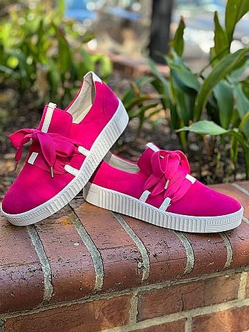 Gabor Women's Thick Lace Sneaker in 10 Pink (view 2)