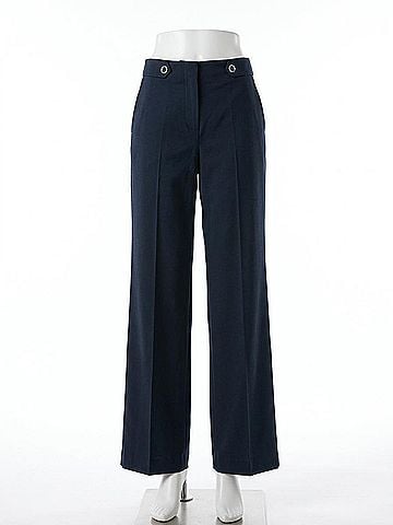 Marella Straight Fit Gabardine Trousers in Navy (view 1)