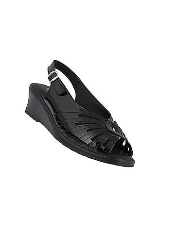 Spring Step Women's Gail Sandals in Black Patent (view 2)