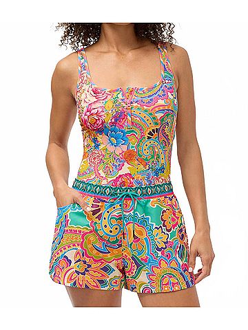 Johnny Was Floral Board Shorts in Cristata (view 2)