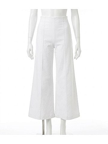 Ripley Rader Cropped Ponte Knit Wide Leg Pant in Off-White (view 1)