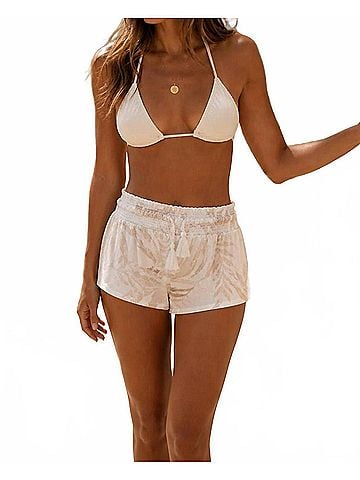 Ocean Drive Clothing Co. Palma Cover Up Shorts in White (view 2)