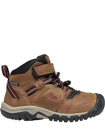 Keen Boys Ridge Flex Mid Wp Hiking Boots 13 Mo in Bison/Red Carpet (view 1)