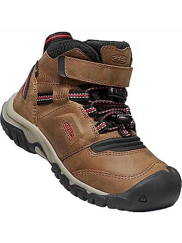 Keen Boys Ridge Flex Mid Wp Hiking Boots 13 Mo in Bison/Red Carpet (view 2)