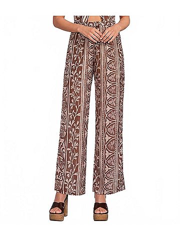 Lucy Paris Kyle Pant in Brown/Cream (view 2)