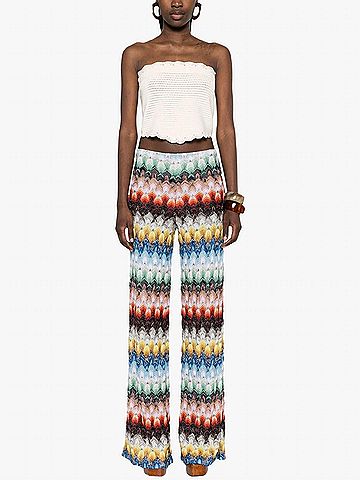 Missoni Knit Elastic Waistband Trouser in Multicolor (view 2)