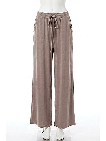 12pm by Mon Ami Soft Solid Jumpsuit in Mocha (view 1)