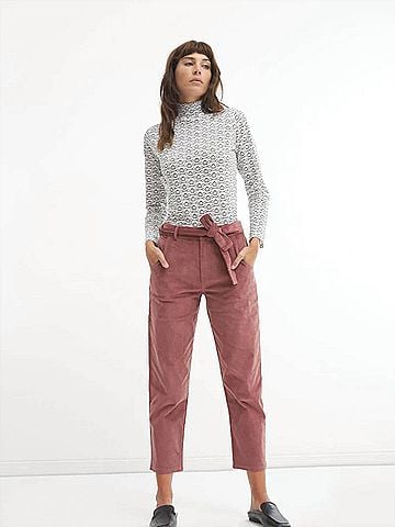 Lolita Corduroy Pants With Belt in Pink (view 2)
