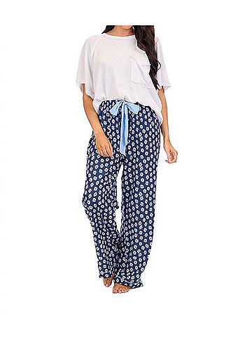 Mud Pie Floral Pajama Pants in Navy (view 2)