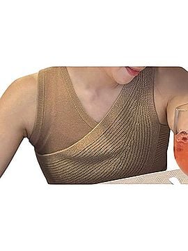 GSTQ One Shoulder Knit Bralette Sweater Tank Top (view 1)