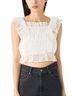 Snidel Smocked Ruffle Lace Crop Top Tank Top - photo 2