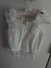 Snidel Smocked Ruffle Lace Crop Top Tank Top - photo 3