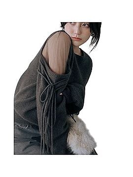 Snidel Seethrough Shoulder Knit Pullover Pullover Sweater (view 2)