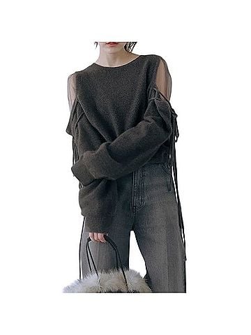 Snidel Seethrough Shoulder Knit Pullover Pullover Sweater (view 1)