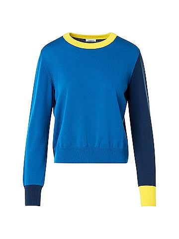Akris Punto Colorblock Wool Crew Neck Pullover Sweater (view 1)