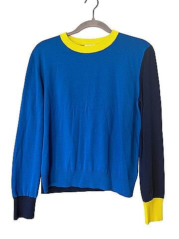 Akris Punto Colorblock Wool Crew Neck Pullover Sweater (view 2)