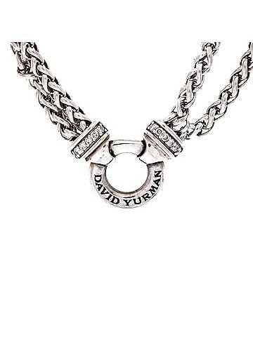 David Yurman Double Wheat Chain Necklace Sterling Silver with Diamonds (view 1)