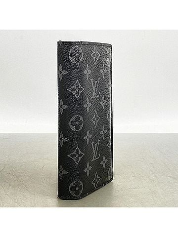 Louis Vuitton Louis Vuitton Monogram Eclipse Portefeuille Brazza Long Wallet M61697 Black Men's (view 2)