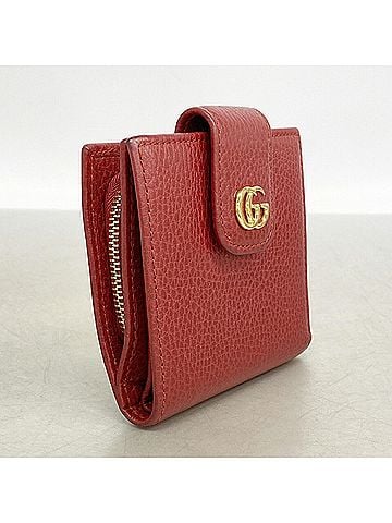 Gucci Gucci GG Marmont Wallet 523193 Leather Red Women's (view 2)