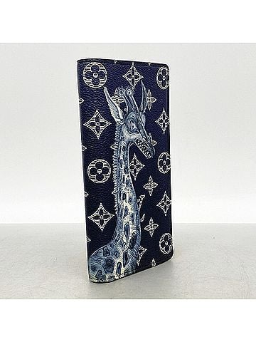 Louis Vuitton Louis Vuitton Monogram Savannah Portefeuille Plaza Long Wallet M66025 Navy Men's (view 2)