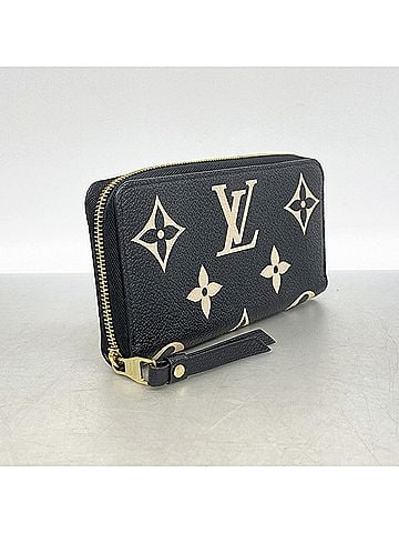 Louis Vuitton Louis Vuitton Monogram Empreinte Bicolor Zippy Wallet M82338 Black Beige Women's Long (view 2)