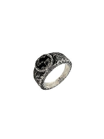 Gucci GUCCI Interlocking G Arabesque Ring, Sterling Silver 925, Accessory, Item No. 15988 (view 1)