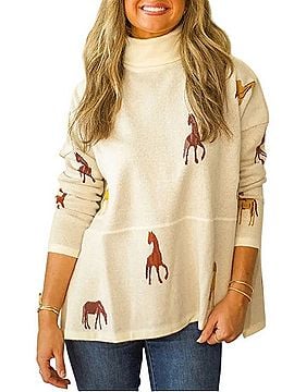 THML Turtleneck Horse Print Sweater Sweater Vest (view 1)
