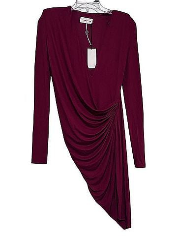 Alexandre Vauthier Asymmetric Draped Long-Sleeve Dress Cocktail Dress (view 2)