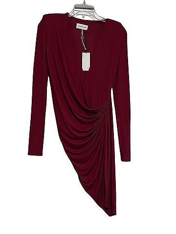 Alexandre Vauthier Asymmetric Draped Long-Sleeve Dress Cocktail Dress (view 1)