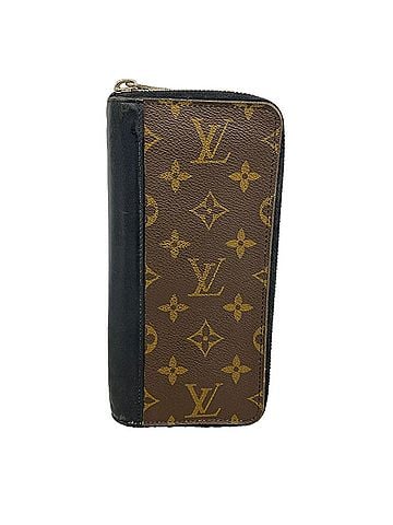 Louis Vuitton Louis Vuitton Monogram Macassar Zippy Wallet Vertical M60109 Brown Black Men's Long (view 1)