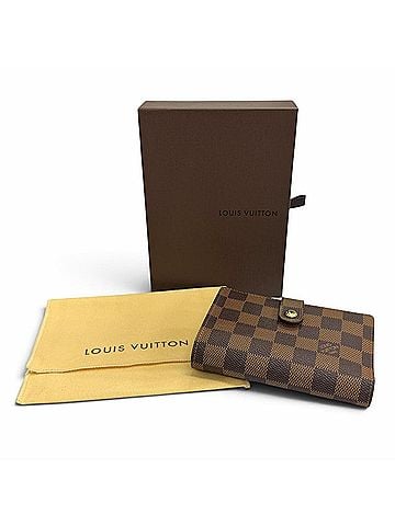 Louis Vuitton LOUIS VUITTON N61674 Damier Portefeuille Viennois Bi-fold Wallet, Brown, Made in France, Women's, with Box and Dust Bag. (view 2)