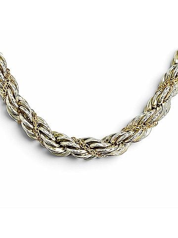Tiffany & Co. TIFFANY&amp;Co. Tiffany 925 750 Twist Chain Long Necklace, Silver and Gold, Weight 60.6g, Women's, Comes with Box Dust Bag. (view 1)