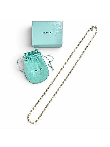 Tiffany & Co. TIFFANY&amp;Co. Tiffany 925 750 Twist Chain Long Necklace, Silver and Gold, Weight 60.6g, Women's, Comes with Box Dust Bag. (view 2)