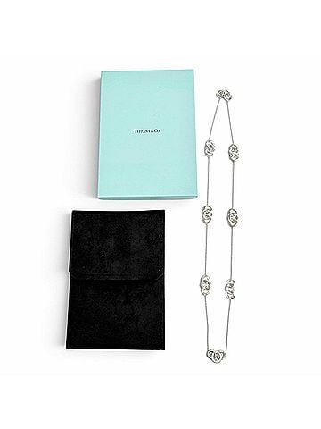 Tiffany & Co. TIFFANY&amp;Co. Tiffany 1837 Interlocking Circle 925 Long Necklace, Silver, Weight 33.7g, Women's, with Box (view 2)