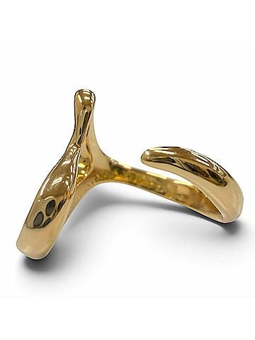 Tiffany & Co. TIFFANY&amp;Co. Tiffany Elsa Peretti Open Heart 750 (PG) 18K Ring, Gold, Weight 6.6g, Women's (view 2)