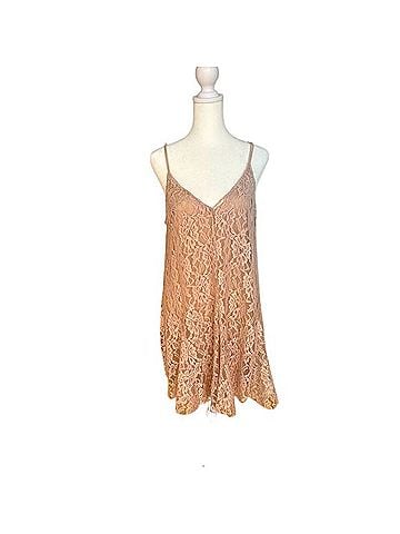 Zara Lace Nude Dress Casual Dress (view 1)