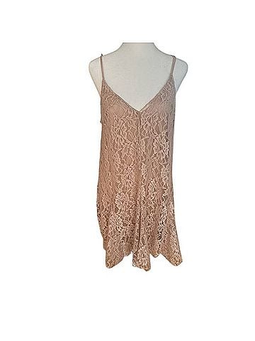 Zara Lace Nude Dress Casual Dress (view 2)
