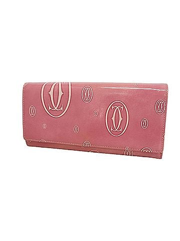 Cartier Cartier Happy Birthday Leather Long Wallet, Pink, Women's (view 1)