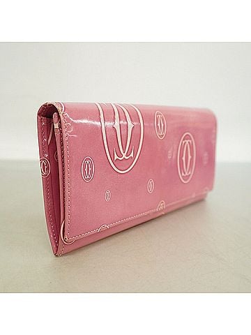 Cartier Cartier Happy Birthday Leather Long Wallet, Pink, Women's (view 2)